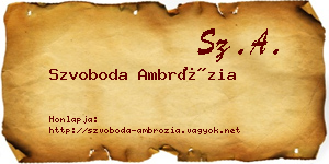 Szvoboda Ambrózia névjegykártya
